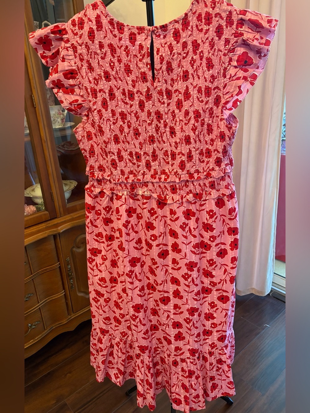 Vineyard Vines Rock Rose Floral Smocked Midi Dress. - Picture 3 of 4